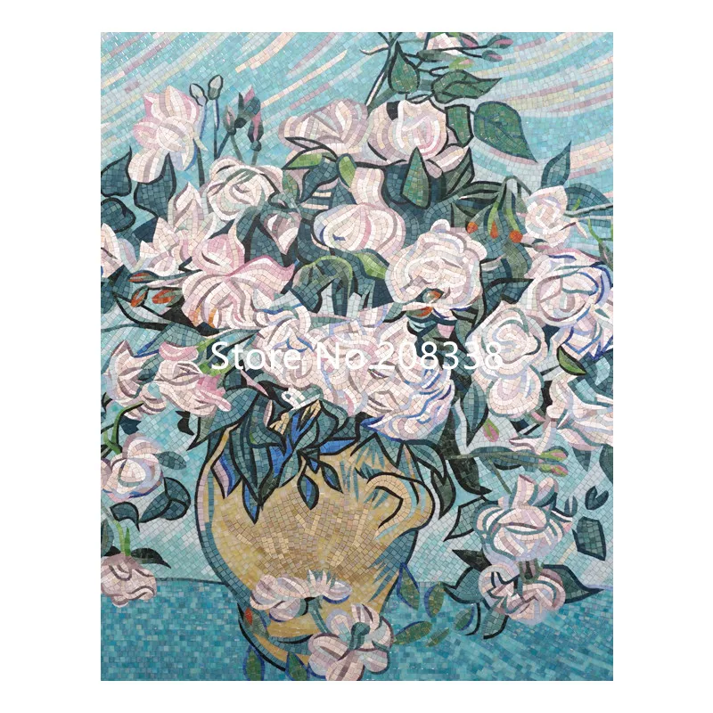 The beauty of the flowers Mosaic mural design,glass mosaic mural design for wall