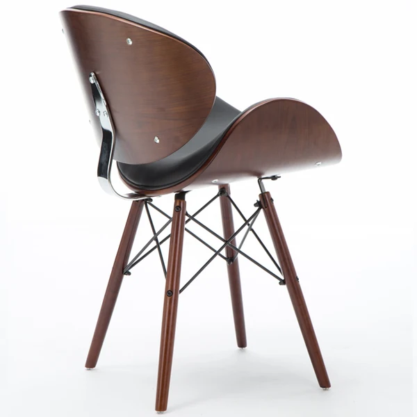 wood cross legs Walnut veneer bent wood scandinavian style barstool for wholesaler
