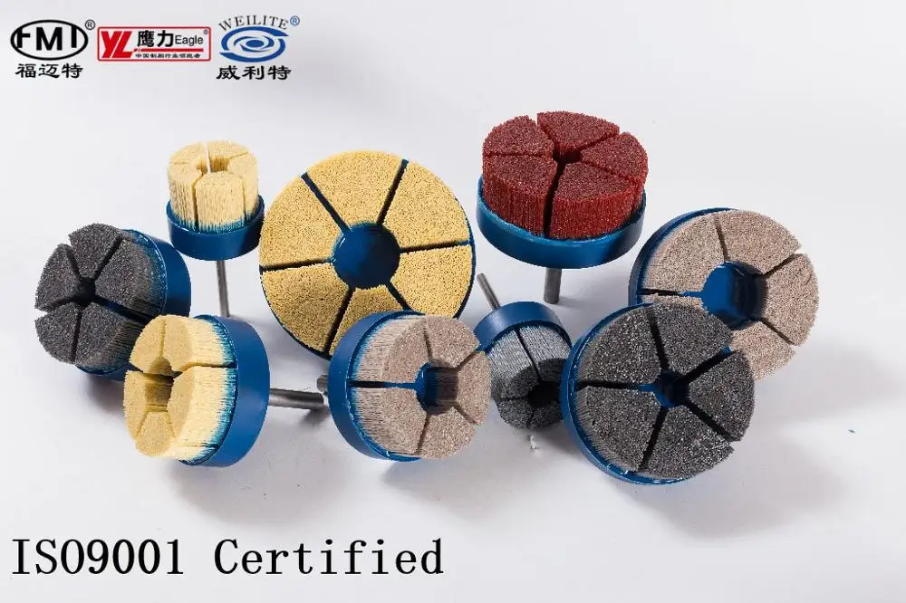 FMT  industrial polishing abrasive wire Disc  brushes for automobile engine deburring and polishing