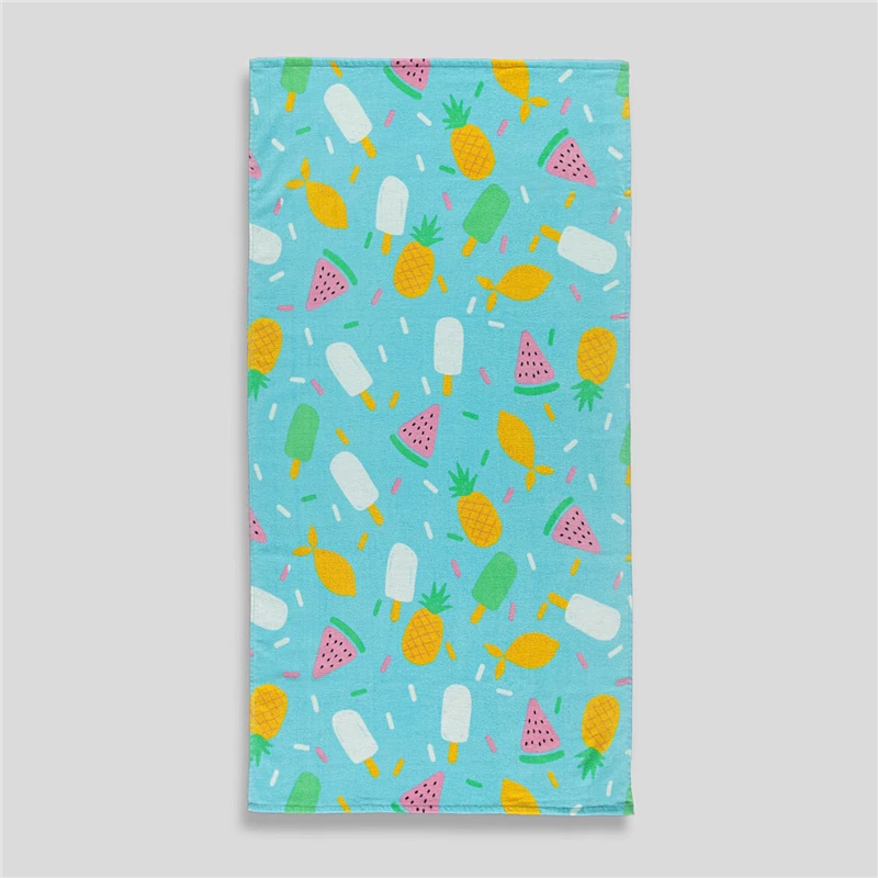 Custom Microfiber Round Printing With Reactive Logo 100% Cotton Velour Digital Blanket Cheap & Cotton Printed Beach Towel