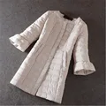 Autumn Winter Women Long Slim Jacket Fashion Korean Female Cotton Overcoat A Line Flare Sleeve mujer