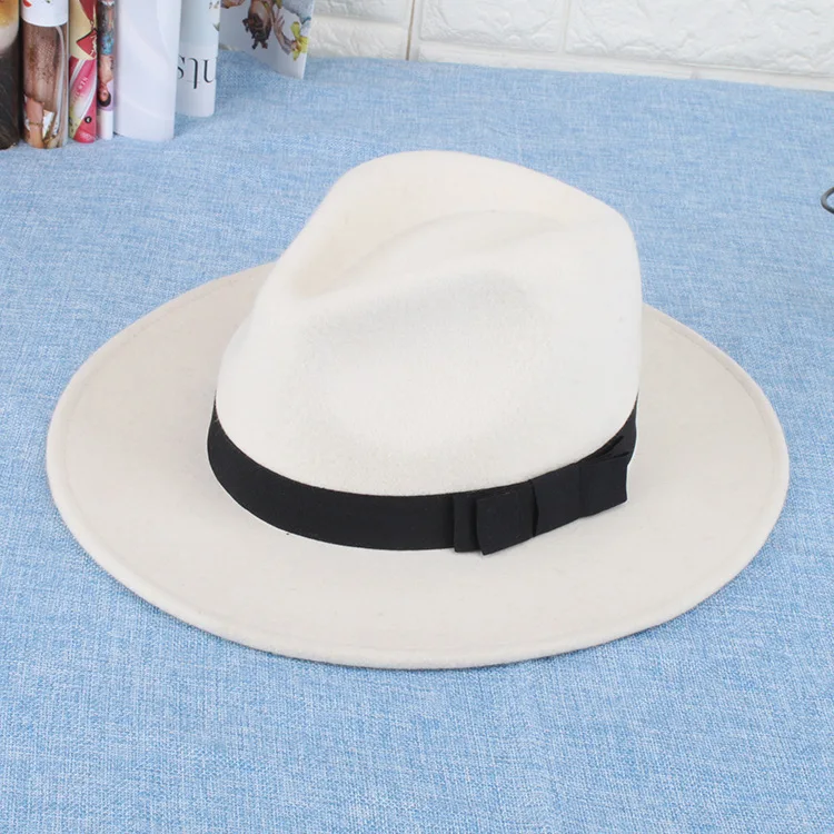 MICHAEL JACKSON MJ wool felt White panama hat Fedora Wool Hat Cap Costume hat white wool