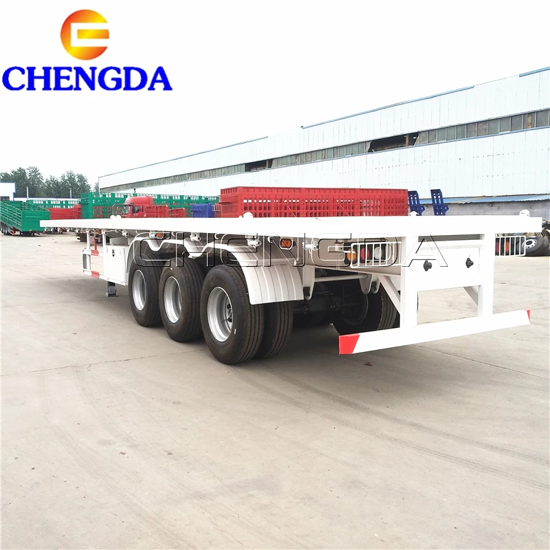 3 Axles 40ft Shipping Container Flatbed Semi Trailer