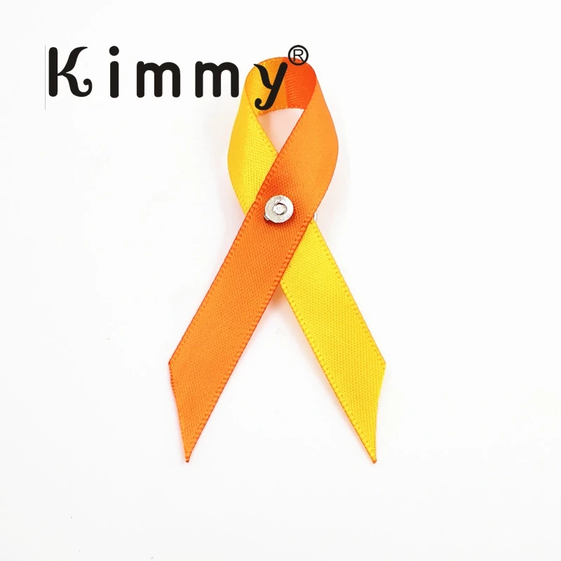 
Customized orange and yellow custom awareness ribbons pin National Suicide Prevention Lifeline 