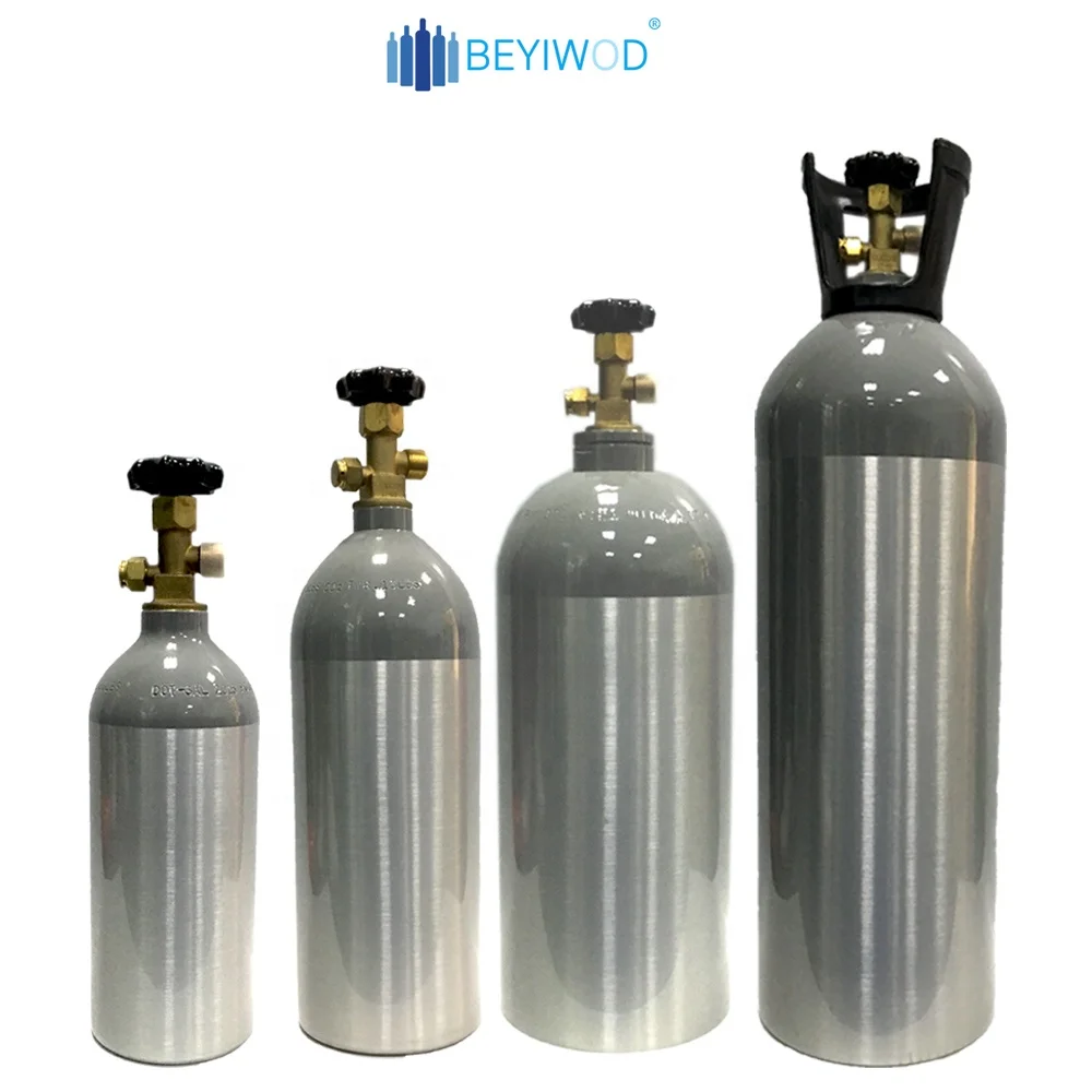 Алюминиевый баллон co2 с клапаном CGA320, 2,5 фунтов, 5 фунтов, 10 фунтов, 15 фунтов, 20 фунтов