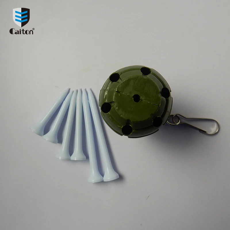 Caiton Golf Tee Holder Carrier 6 Plastic Golf Tees Ball Marker Keychain Golf Accessories