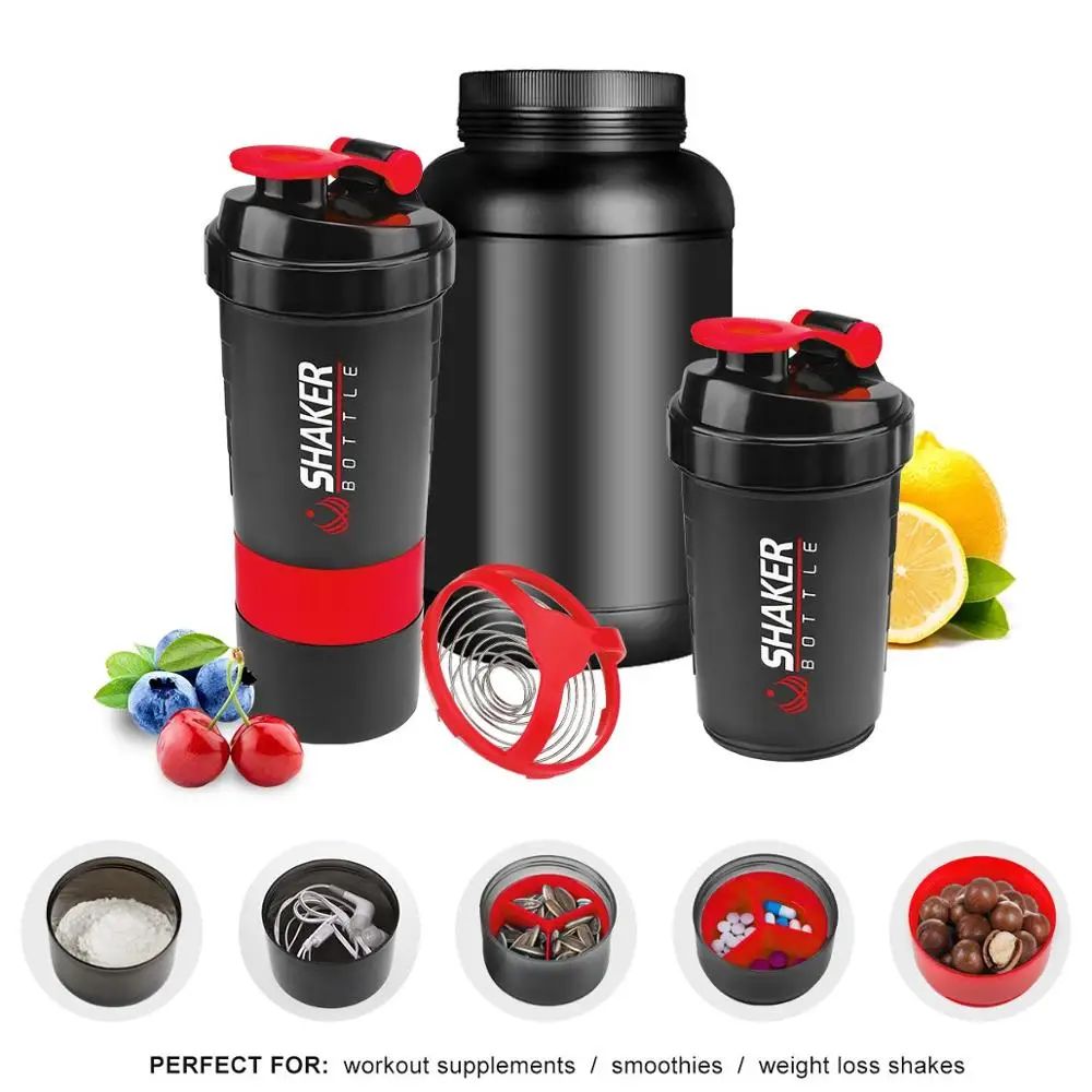 Cheap Price 500ml Colorful Gym Sports Plastic Protein Shaker Bottle with Custom Logo
