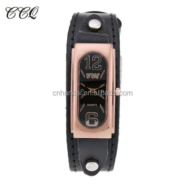 CCQ Brand Fashion Genuine Leather Women Watch Vintage Casual Oval Analog Quartz Watch Relogio Feminino Gift