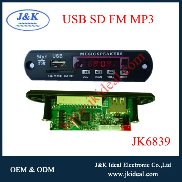 JK6839 USB fm-радио mp3-плеер декодер доска с дисплеем
