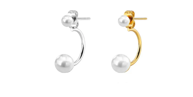 Wholesale  fashion stainless steel silver gold pearl earring women display earing jewelry box set