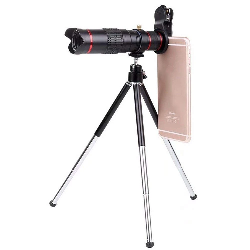 Universal Cell Phone Camera Lens 22X Optical Manual Focus Telephoto Clip Lens Kit with Mini Flexible Tripod