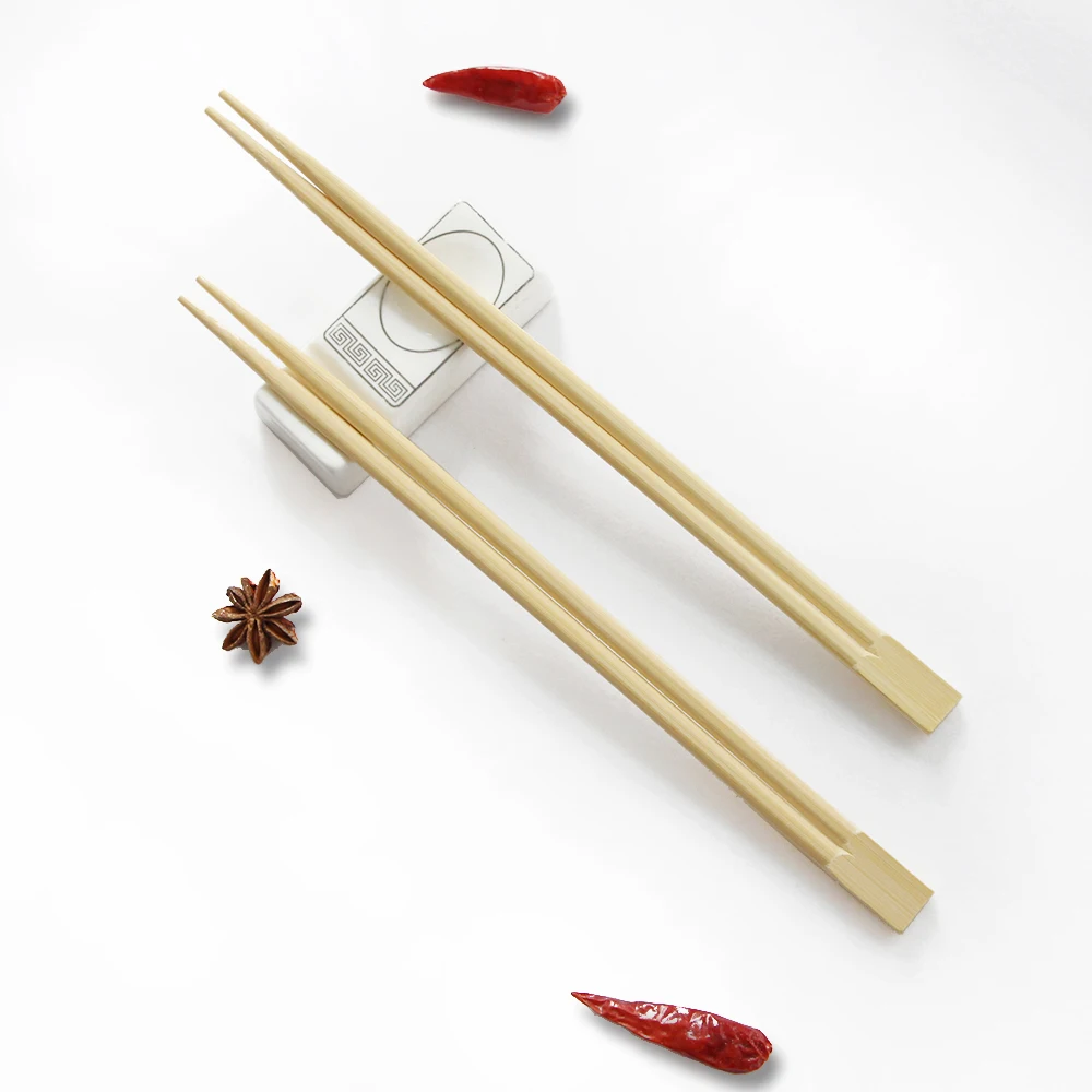 Custom Printed 20cm Disposable Bamboo Chopsticks In Paper Sleeve