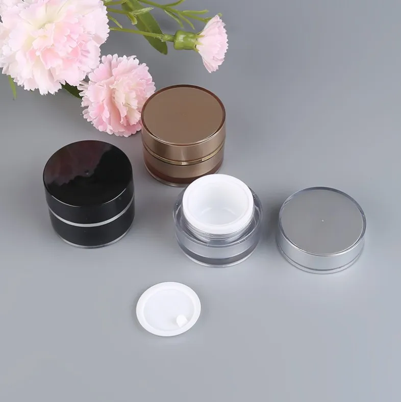 30ml 5grams 5ml 15 ml 1oz round silver red empty acrylic cosmetic gold container cream jar