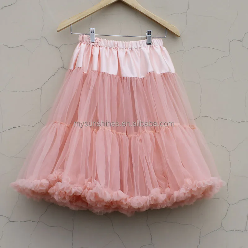 Plus Size Chiffon Teen Fluffy Adult Tutu Pettiskirt Turquoise Long Tulle Skirt Women