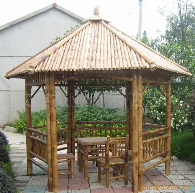 FD-170301 bamboo pavilion 3*3 in gazebos