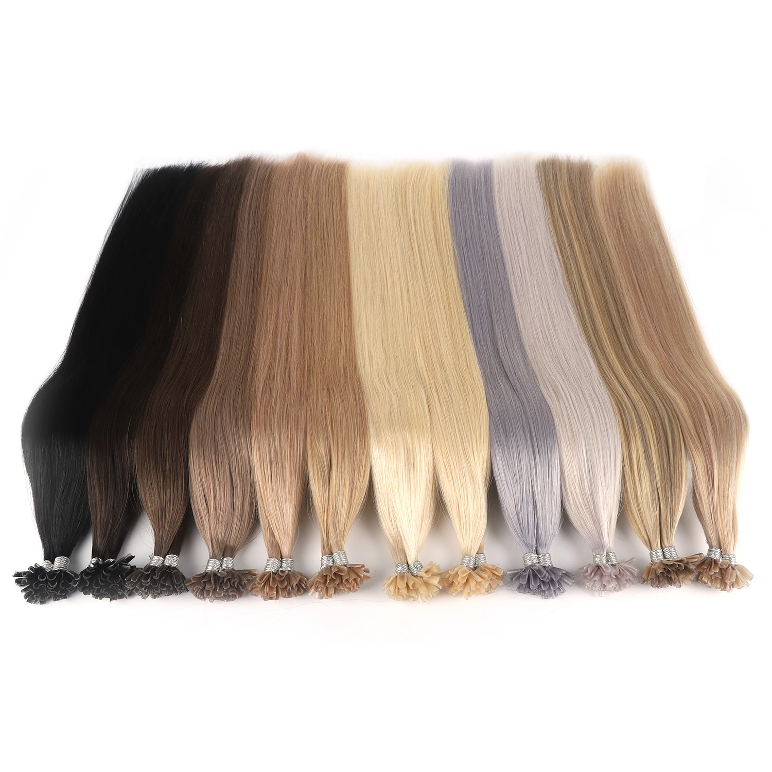
K.SWIGS Pre-Bond U Tip Human Hair Karetin Nail Tip Hair Extensions 
