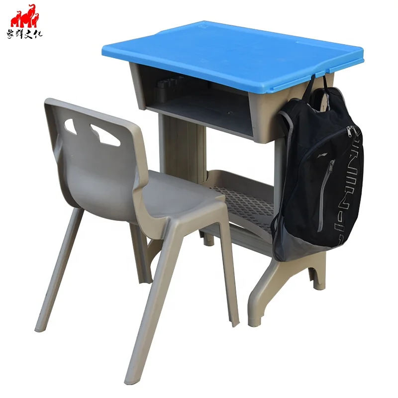 
quality school table and chair set for primary school with hang bag kids single double table 