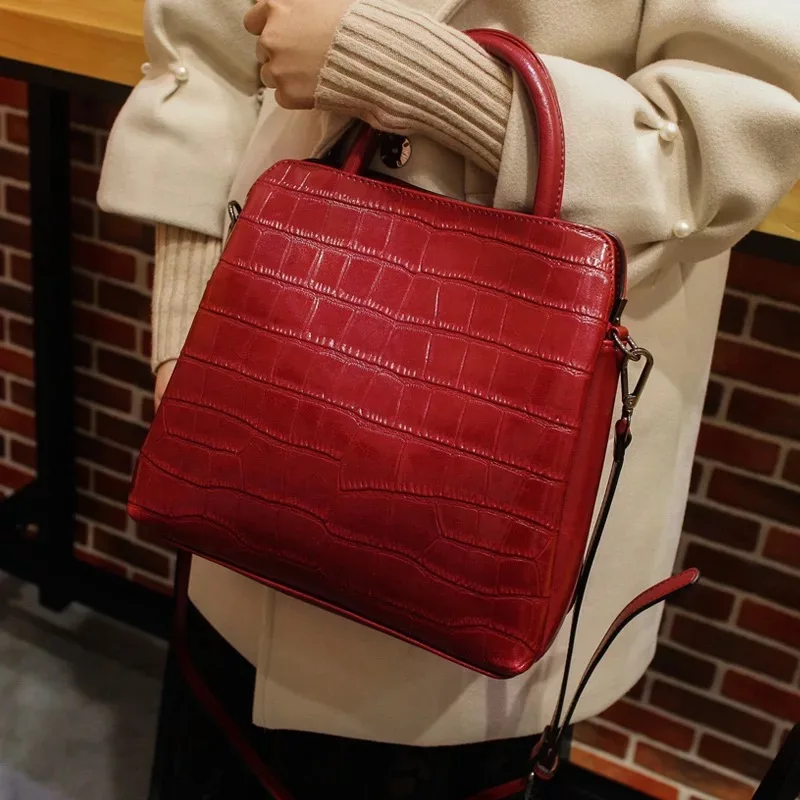 2018 New luxury crocodile skin ladies genuine leather handbag for women