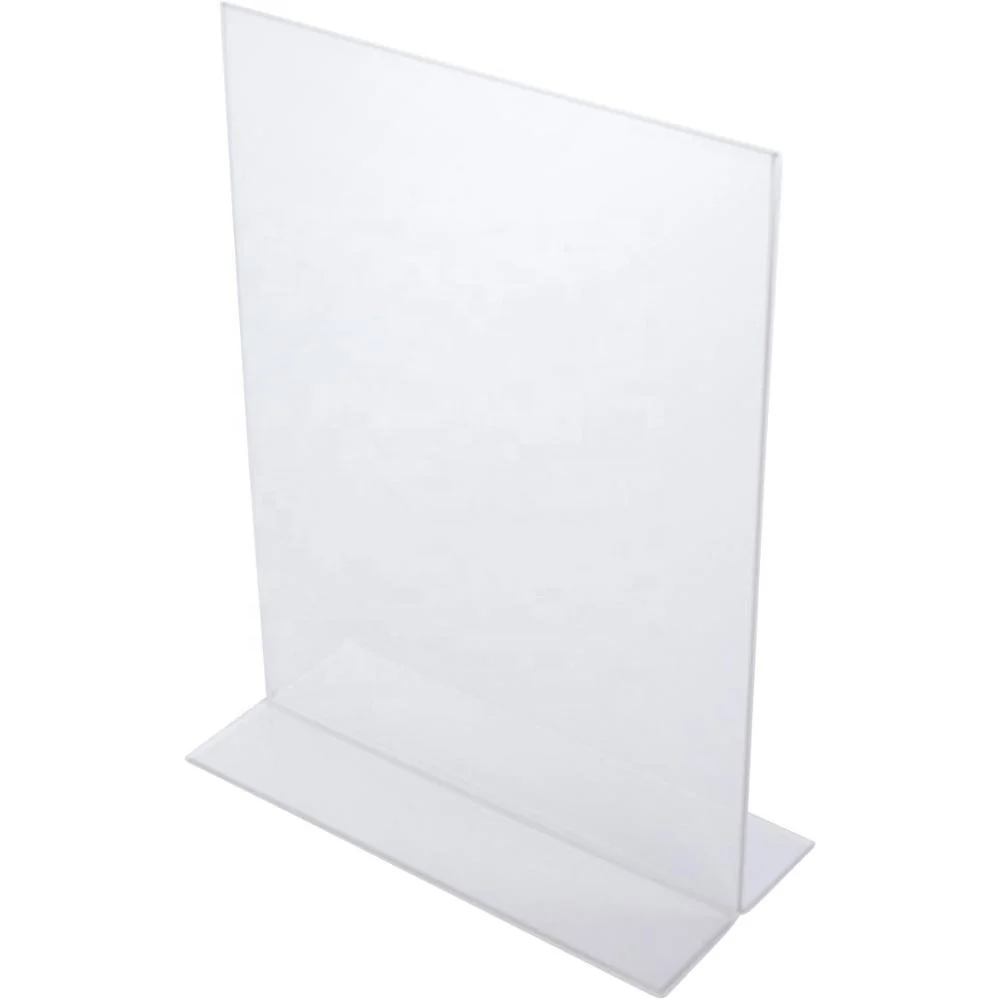 Factory wholesale A4 A5 size clear acrylic menu sign holder T shape acrylic flyer display stand