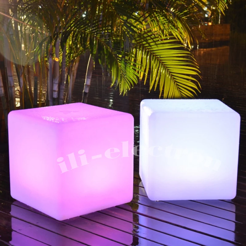 plastic glowing cube stool led cube chair for event rental
