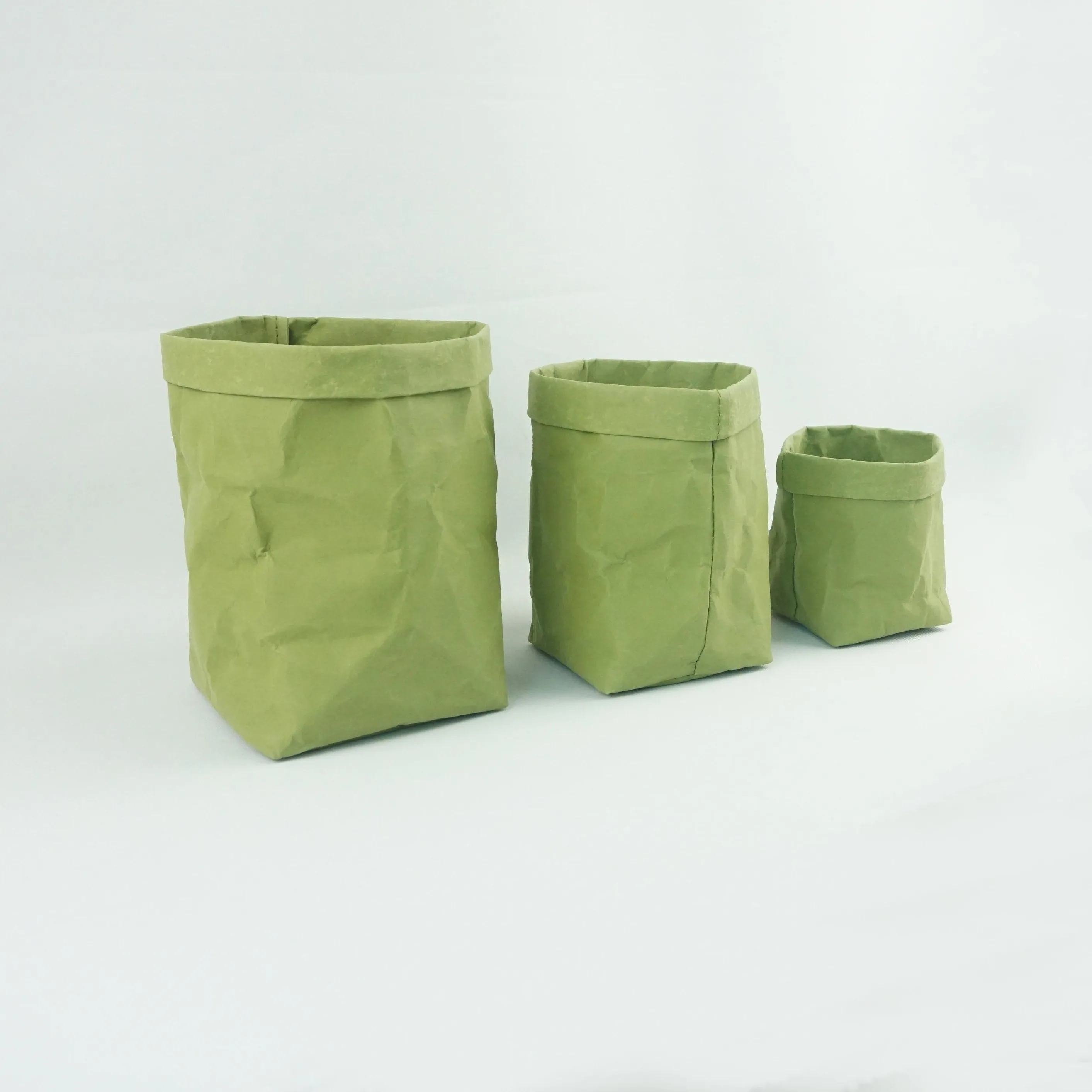 Chiterion Washable Kraft Paper Storage Bag Reusable Plants Bins Household Storage Organizer for Foods Toys & Small Items