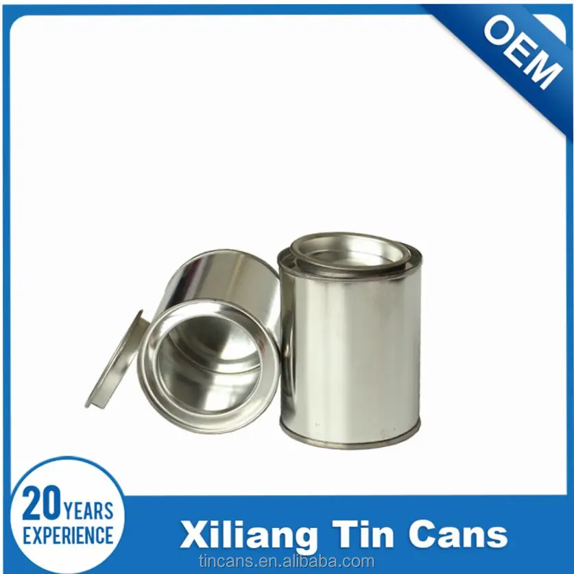 0.37 liter 370ml  round plain paint tin can with lever lid