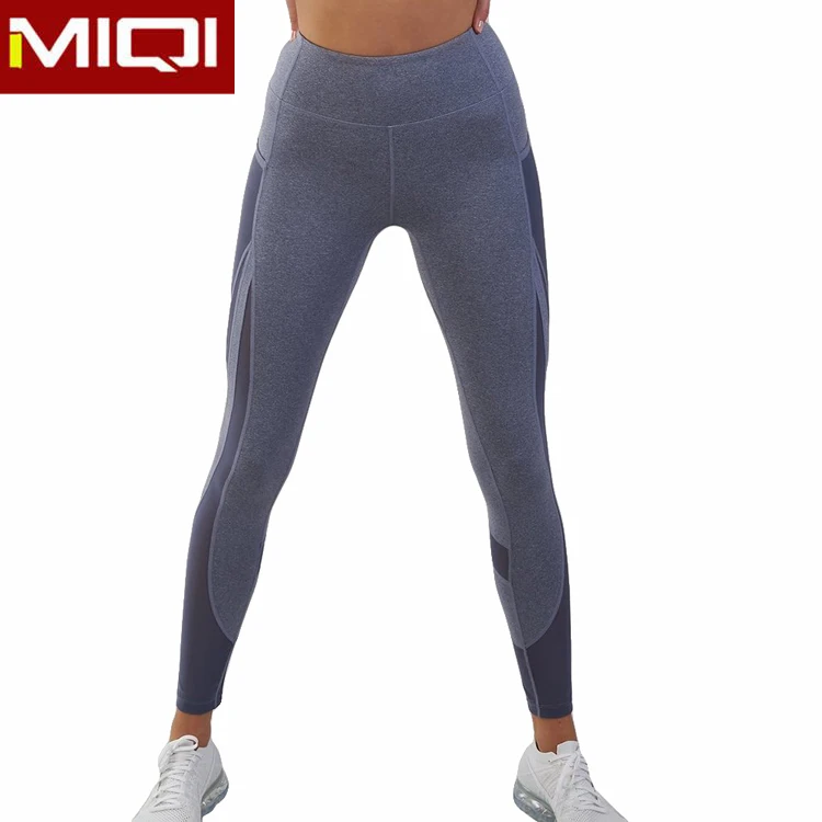 OEM Custom Logo Super Soft Gym Fitness Yoga Pants Sportswear Mesh Sexy Lady Scrunch Bum Leggings for Women with Pocket