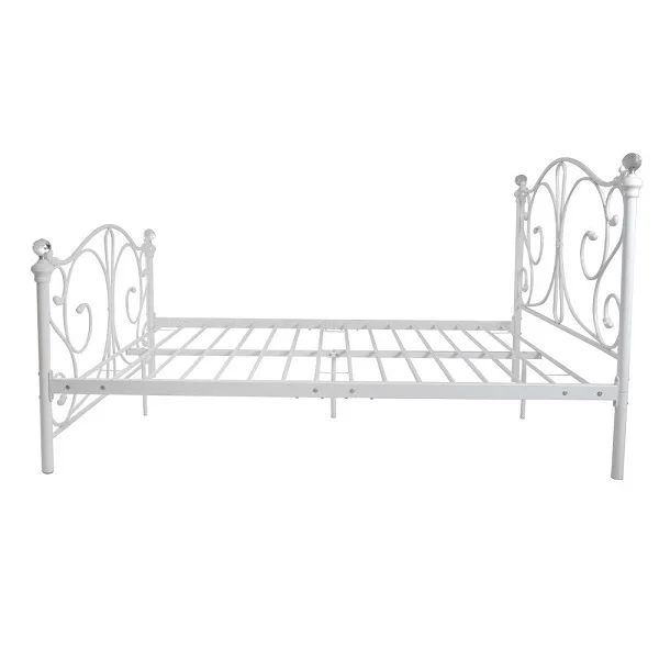 hot sell white black double queen crystal finials metal bed frame