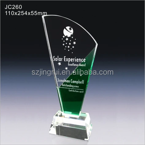 Customized Personal Logo Unique 3D Laser Etched Blue K9 Clear Crystal Trophy Plaque With Blue Case For Award