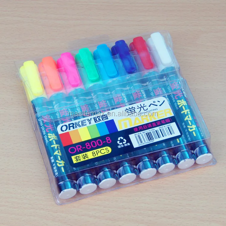 
orkey factory price new arrival neon pen,led highlighter pen for lighting board,top ranking liquid chalk pen 