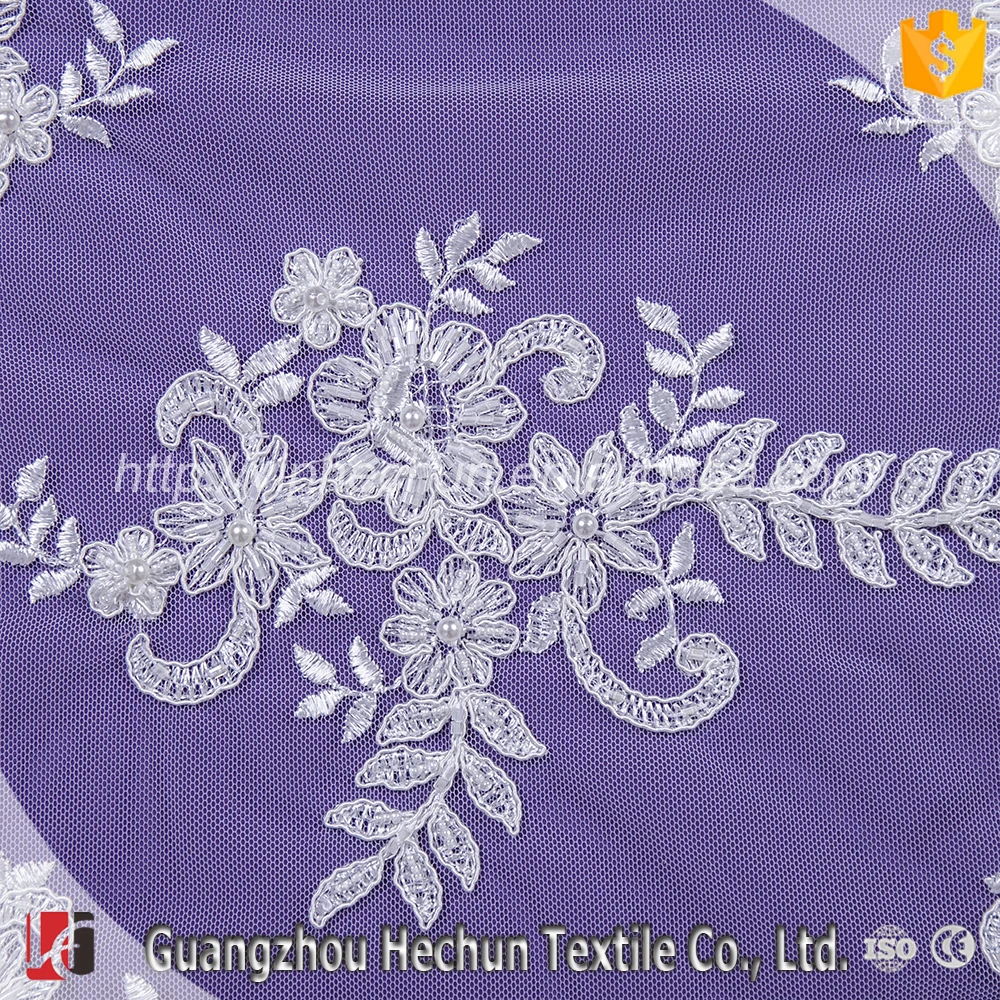 HC-1576 Hechun wholesale sell cheap Embroidery beaded french lace fabric