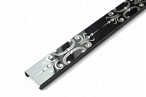 JECA Stainless Steel Decorative Border Trim For Bathroom And Bedroom Wall Decoration I-Shape Decorative Profiles With Diamond