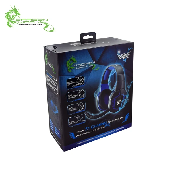 Custom logo Wholesale Stock stereo virtual 7.1 professional fiber cable headphone headset PC headphone for PC