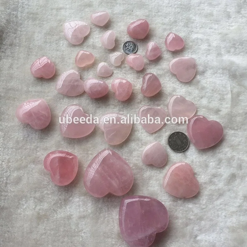 Wholesale price natural hand-polished Rose Quartz Gemstone Hearts