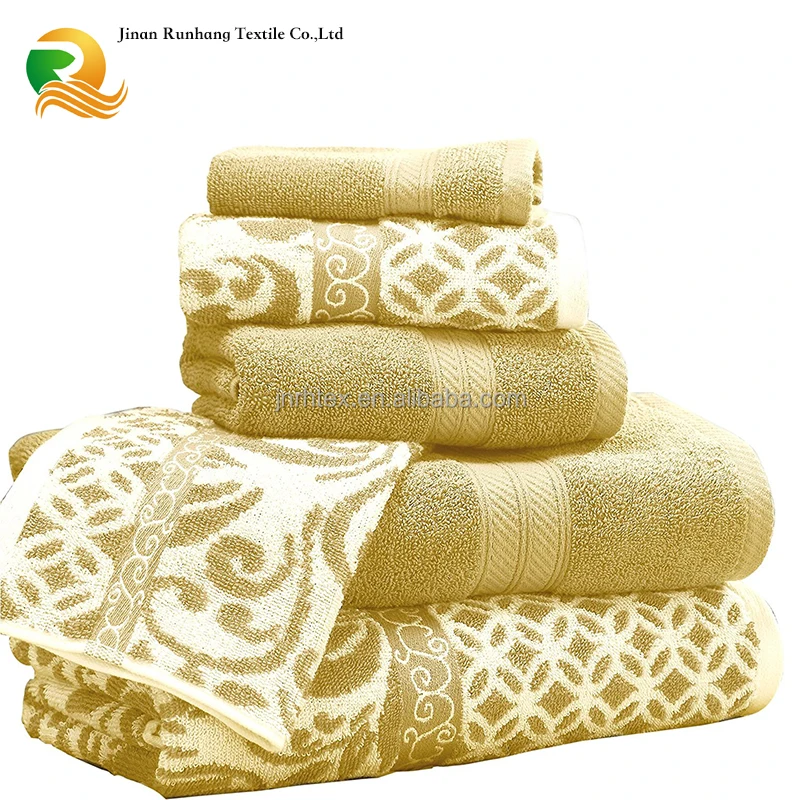 
Professional production Yarn Dyed 100 Cotton Jacquard Hotel towel set Supplier 