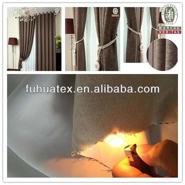 NFPA-701 CA-117 Fireproof and Fire Retardant Linen-Like Blakout Fabric