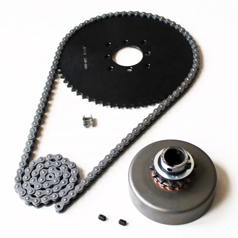 1600 25.4mm Clutch, Chain #41/420, Black 60T Sprocket Go Kart, Mini Bike