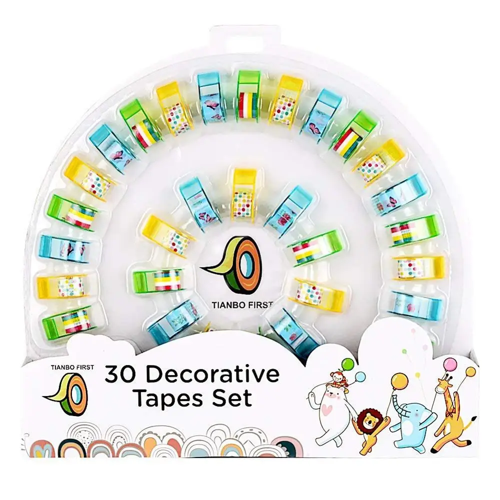 
Deluxe Decorative Tape Set with With Cute Dispenser 30 Pack 