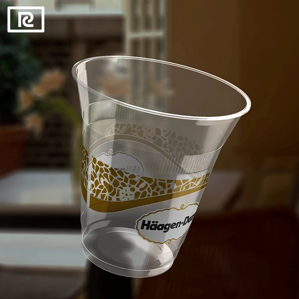 T-PLA2-P transparent biodegradable disposable plastic cup for boba bubble tea , pearl tea , bear and smoothie juice