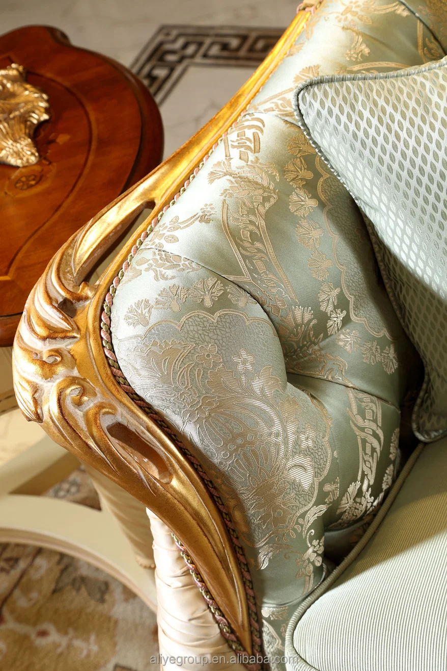 Aliye Luxury carved 7 seater sofa set image with fabric -SFD02