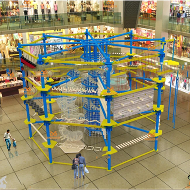 Ropes course adventure indoor playground equipment for shopping mall
