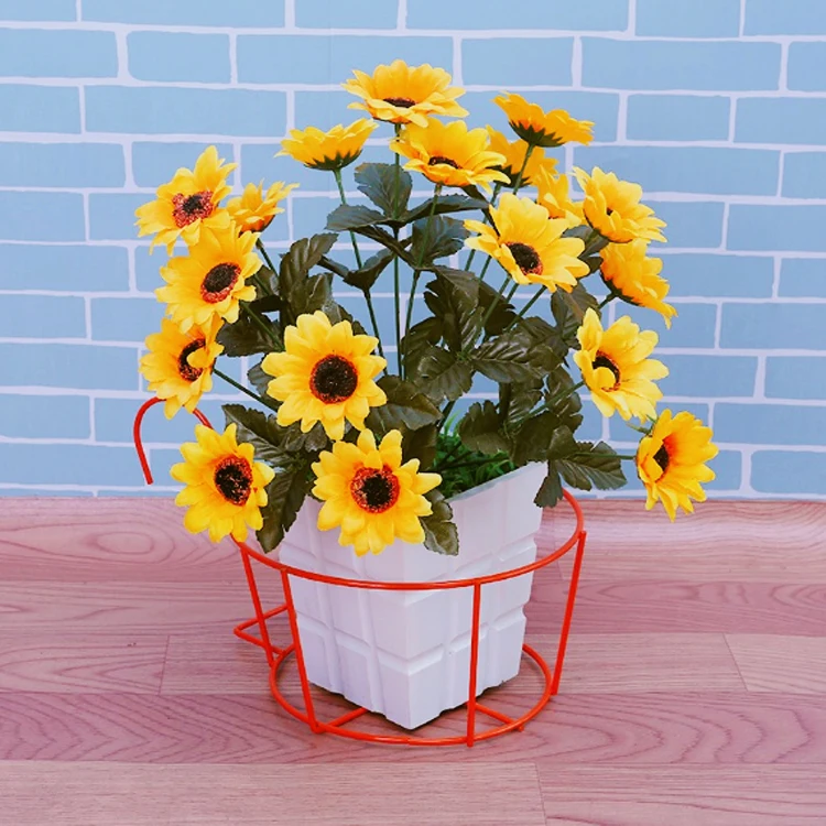 Открытый круглый под старину металла висит цветочный горшок провод РП