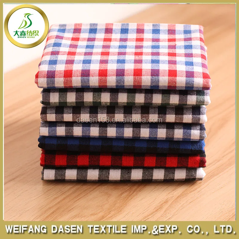 cotton check shirt fabric cotton fabric manufacturer 100% cotton yarn dyed shirting fabric