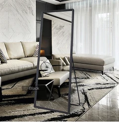 Simple wood floor mirror floor full length bedroom bracket fitting mirror wall mirror