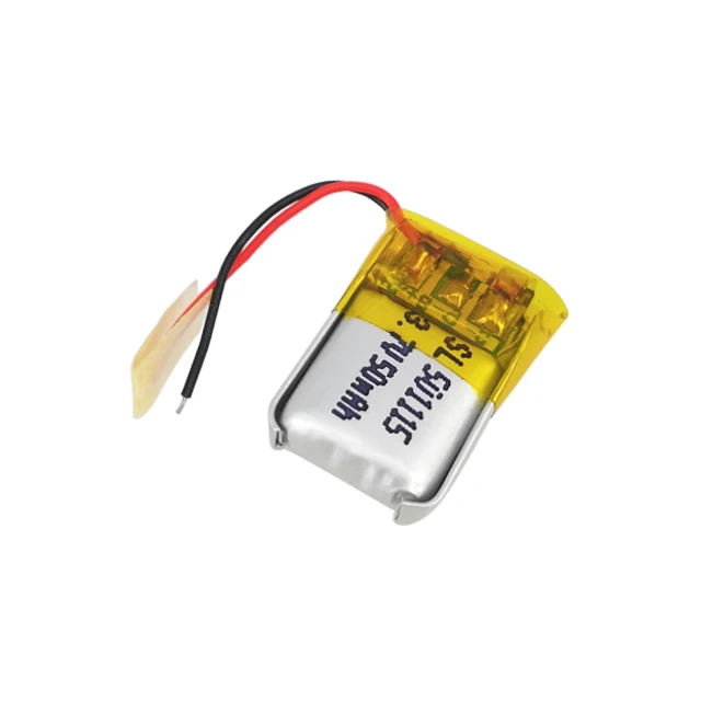 smallest rechargeable 3.7v li ion polymer lithium battery 501115 50mAh for headphone