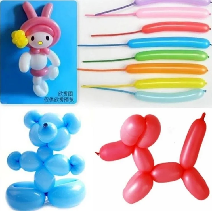 Good quality 100pcs/lot 1.8g 260 Magic Balloons Long Balloon Modelling Latex balloons Clown balls Assorted many Color Toys