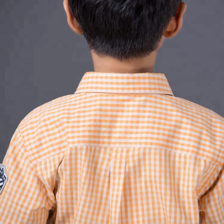 
ready to ship boys shirts cheaper price kids boys yarn dyed check woven shirt in stock 