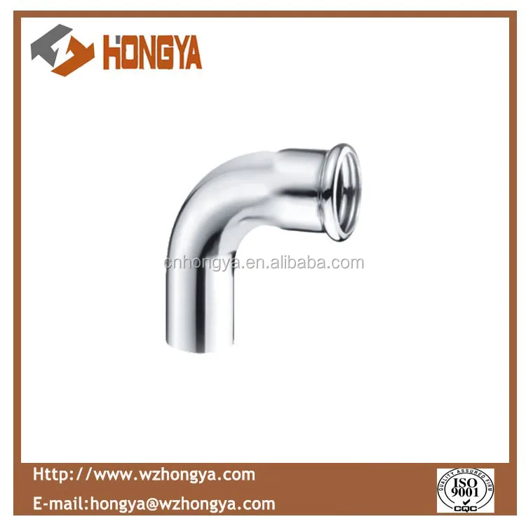 Stainless Steel DVGW M Profile Press Plumbing Fitting 90 Elbow With Plain End