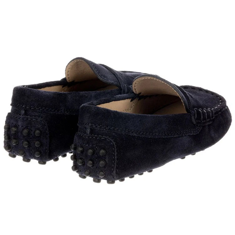 Black Soft Genuine Leather Suede First Walker Moccasins Infant Baby Boy Shoes