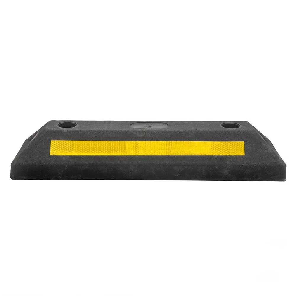 Резиновый ограничитель парковочного колеса со светоотражающими желтыми полосками